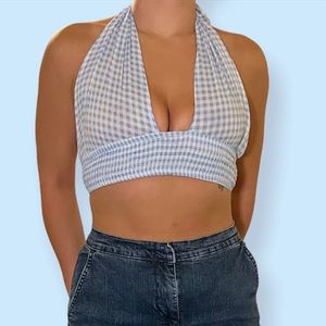 NWOT princess polly gingham print halter top